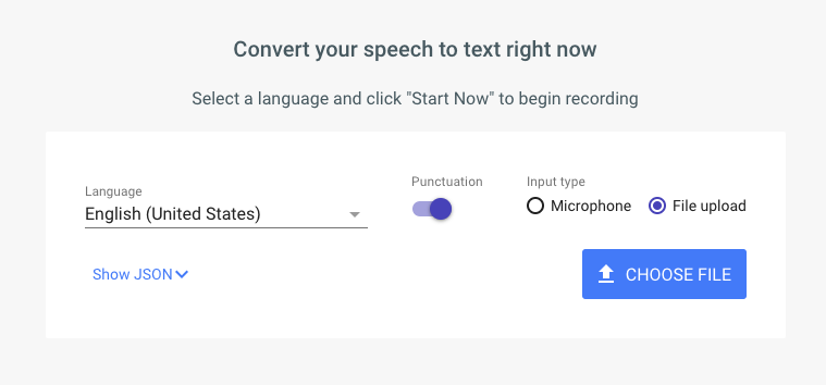 Google transcription sample app